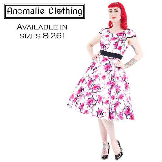 Pink & White Floral Romelia Swing Dress