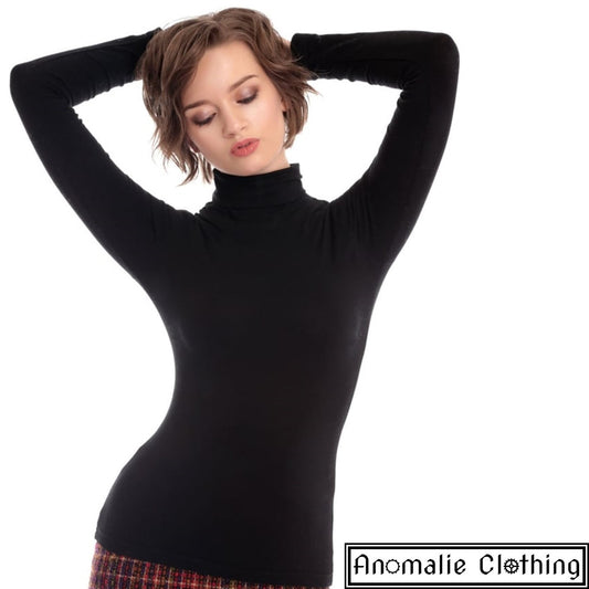 Tova Turtle Neck Top in Black