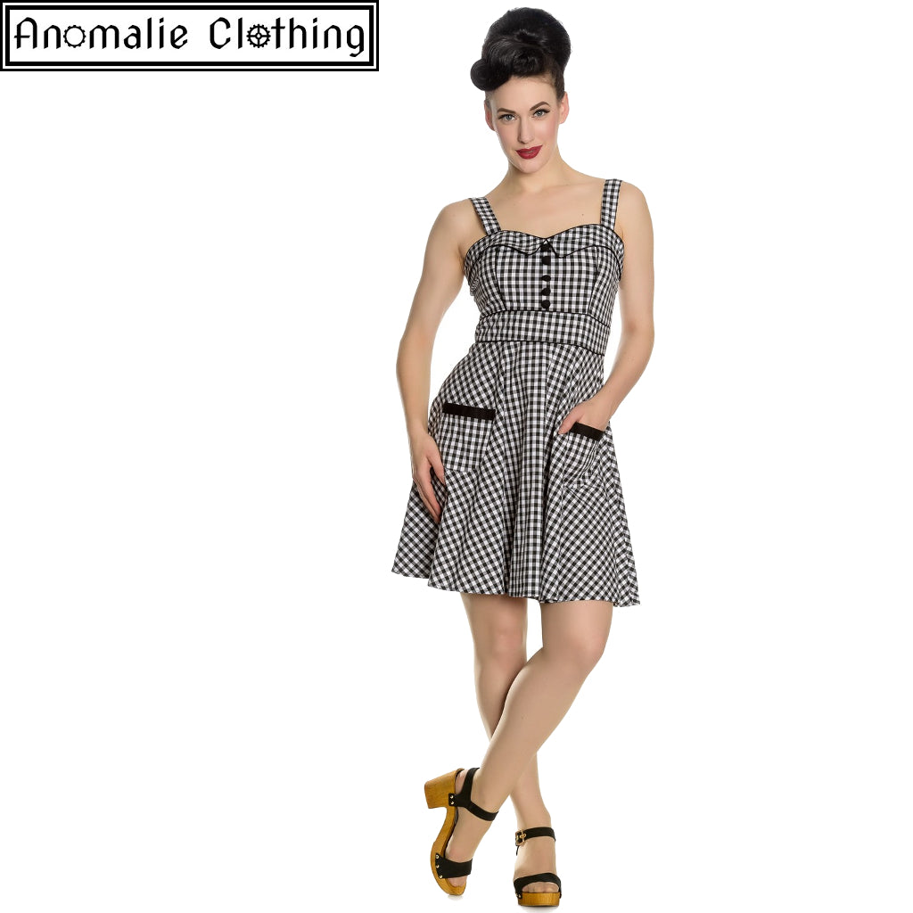 Bridget Mini Dress in Black & White Gingham
