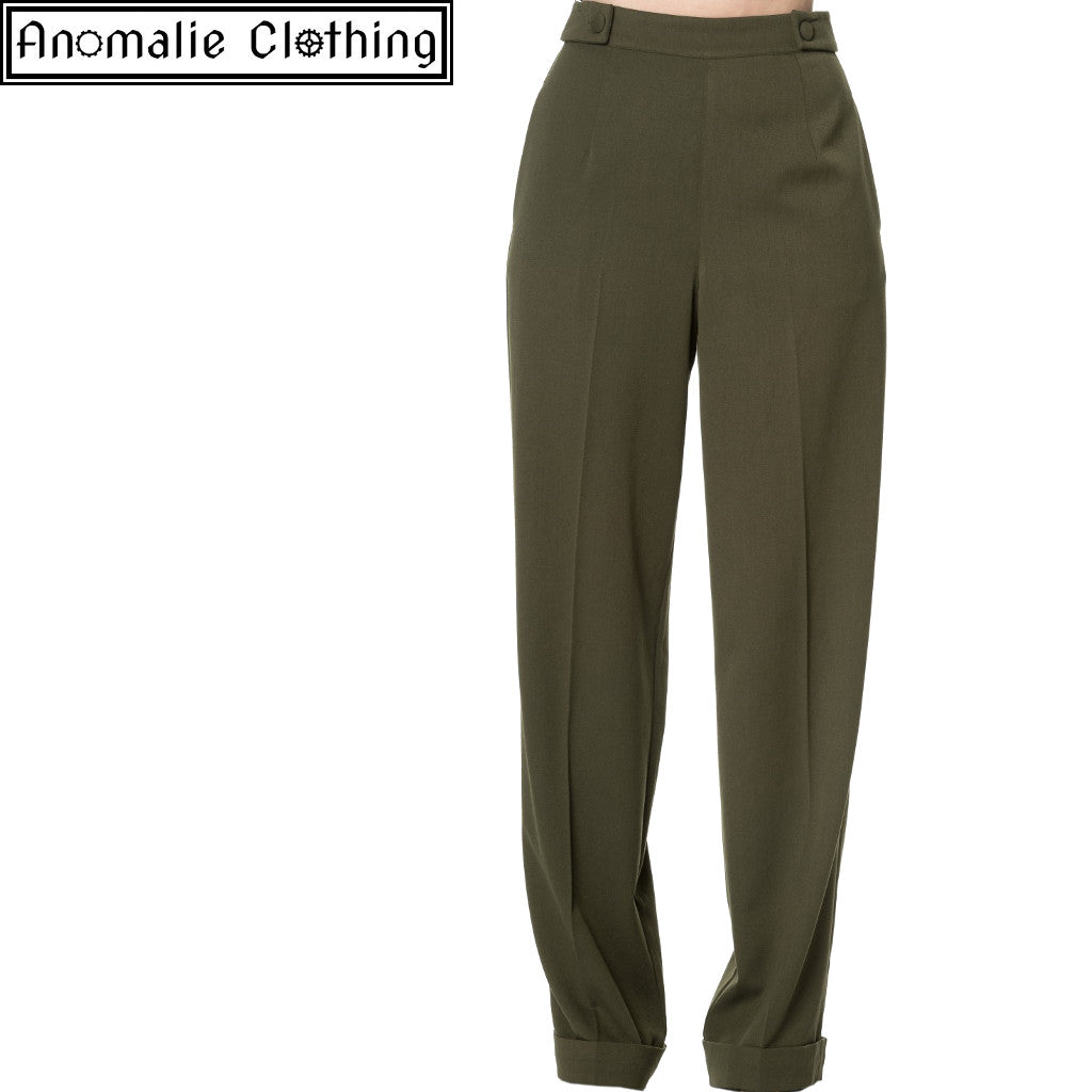 Party On Wide Leg Trousers in Olive