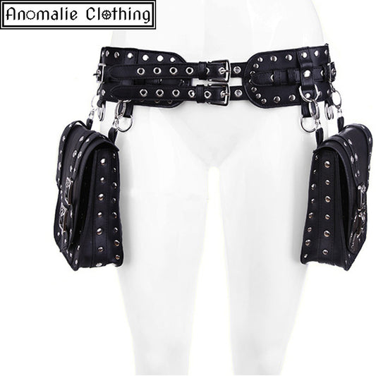 Steampunk Saddlebag Utility Belt in Black