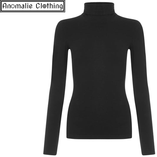 Tova Turtle Neck Top in Black