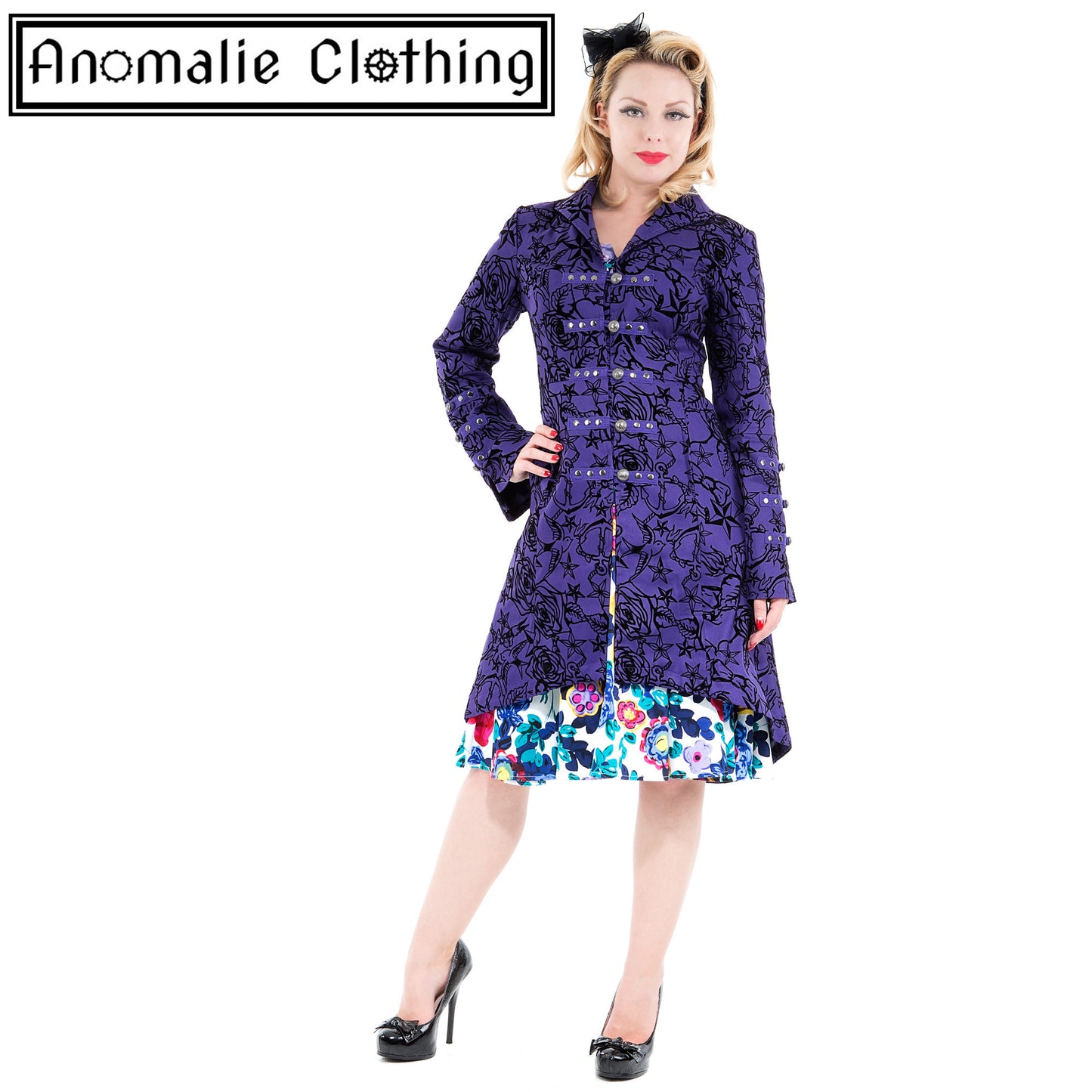 Purple Flocked Tattoo Coat