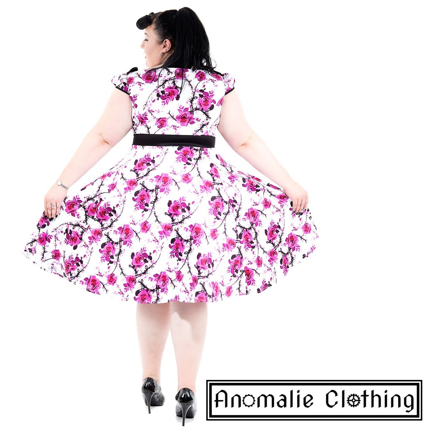 Pink & White Floral Romelia Swing Dress