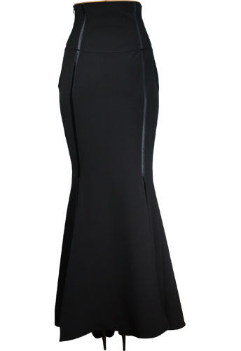 Black Corset Waisted Long Skirt - One Size P24 (AU 26) Left!