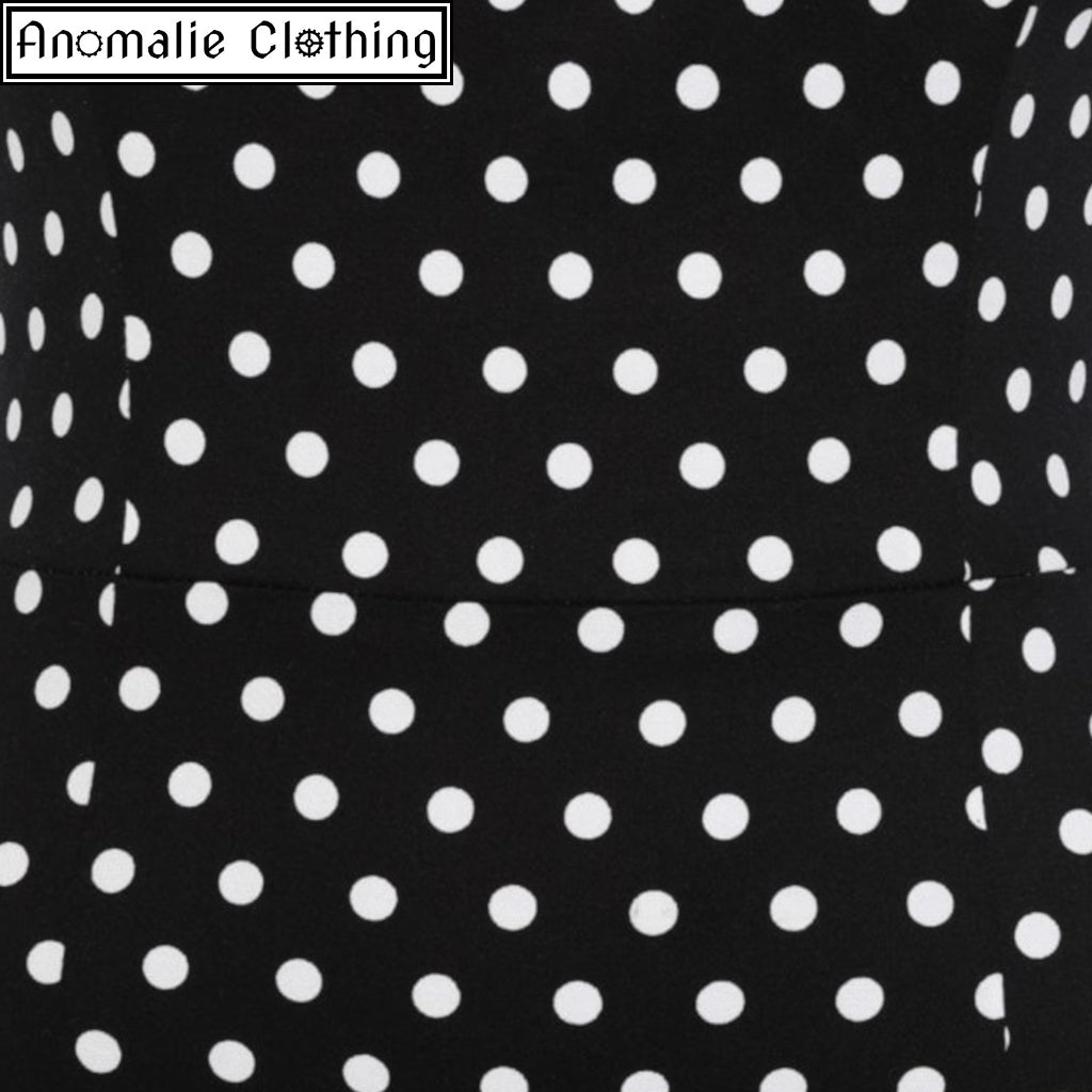 Jill Polka Dot Pencil Dress in Black and White