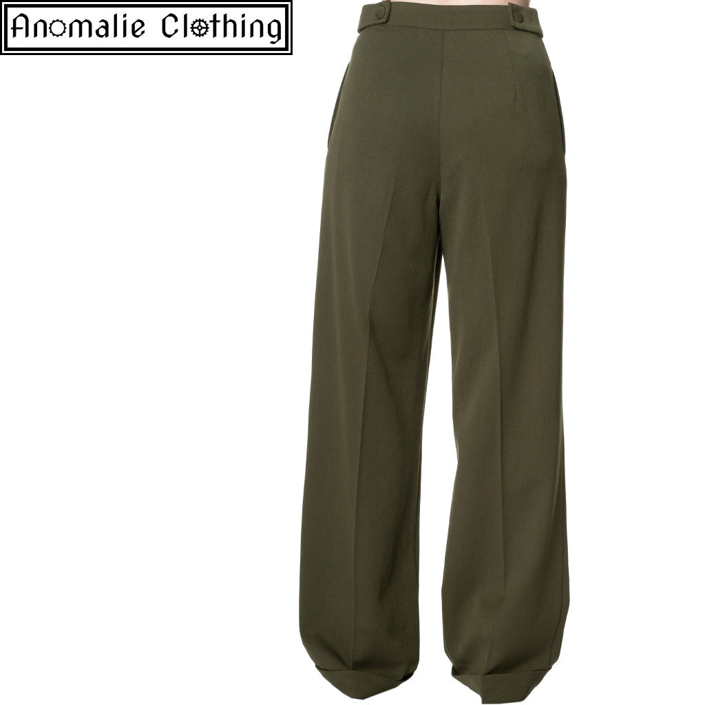 Party On Wide Leg Trousers in Olive