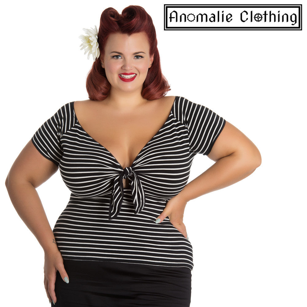 Black & White Striped Hannah Top