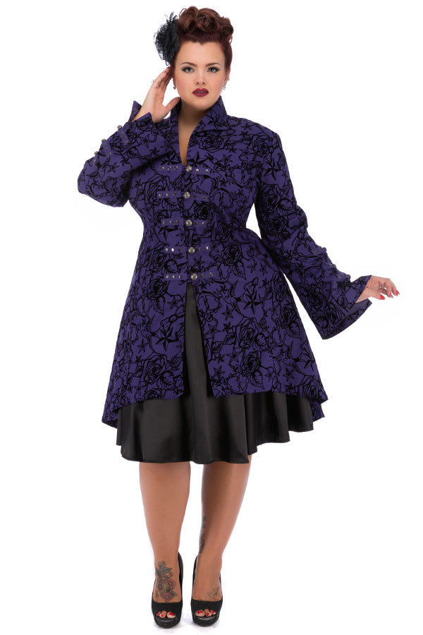 Purple Flocked Tattoo Coat
