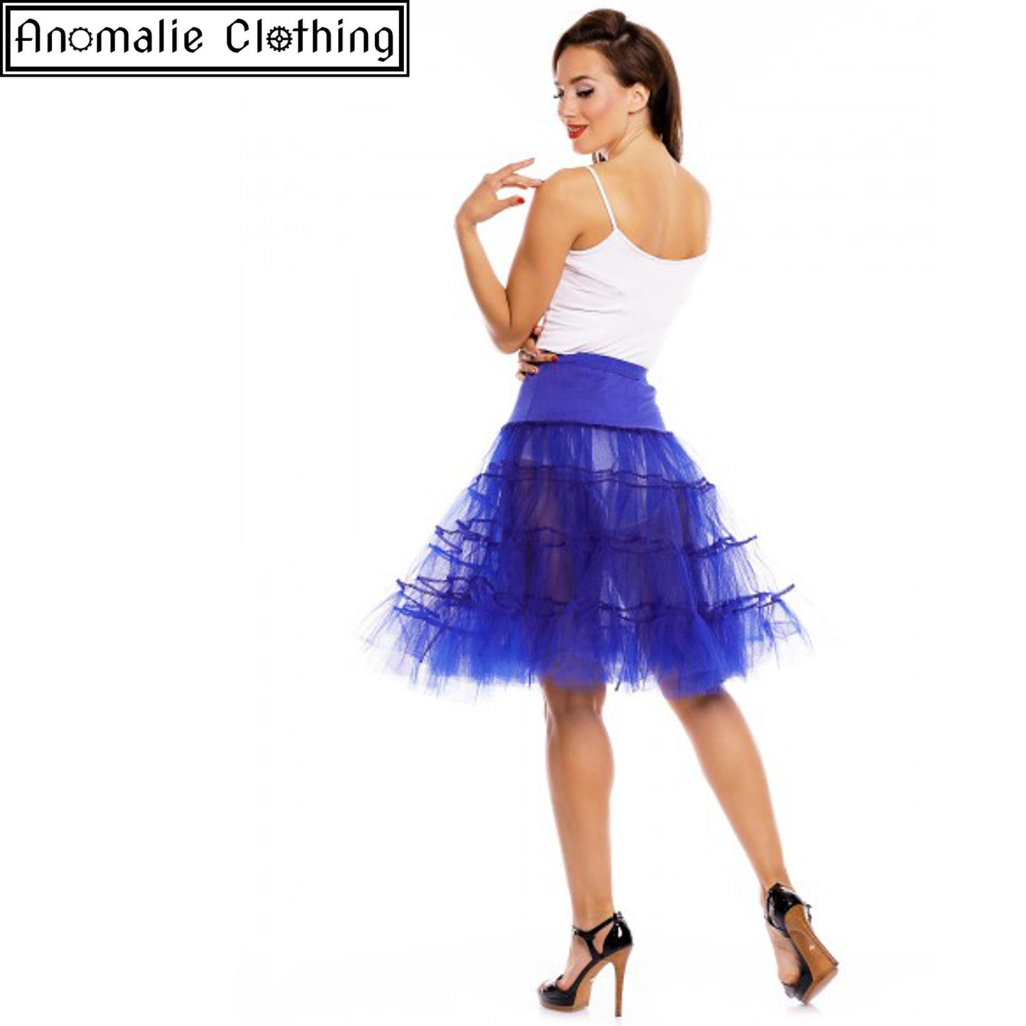 26" Long Flared Petticoat in Blue