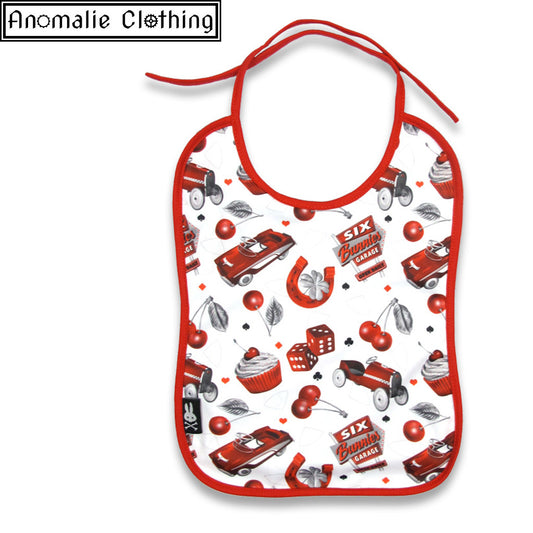 Hotrod Cherry Garage Baby Bib - 1 Left!