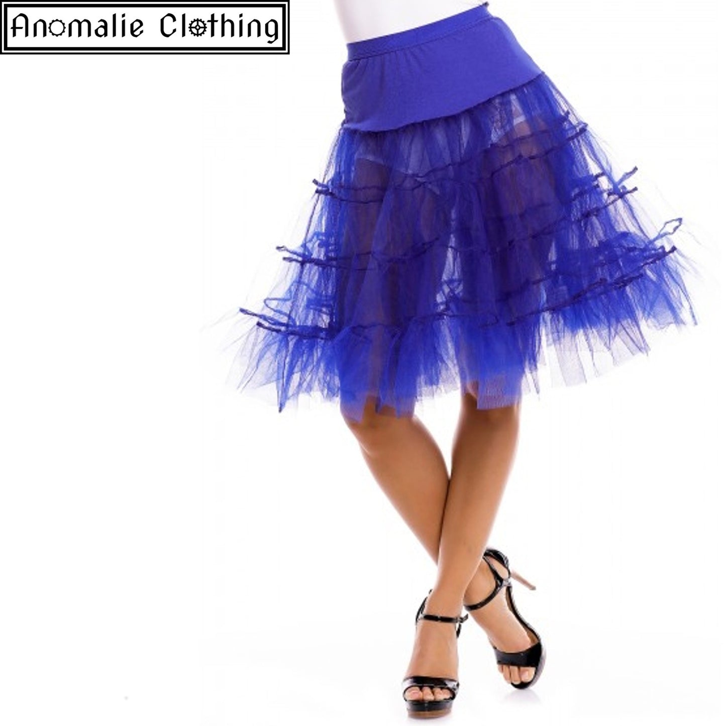 26" Long Flared Petticoat in Blue