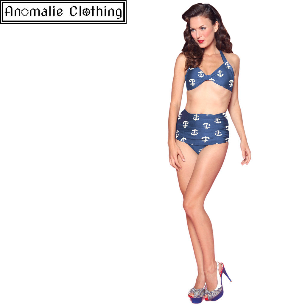 Anchors Print Bikini Top Only