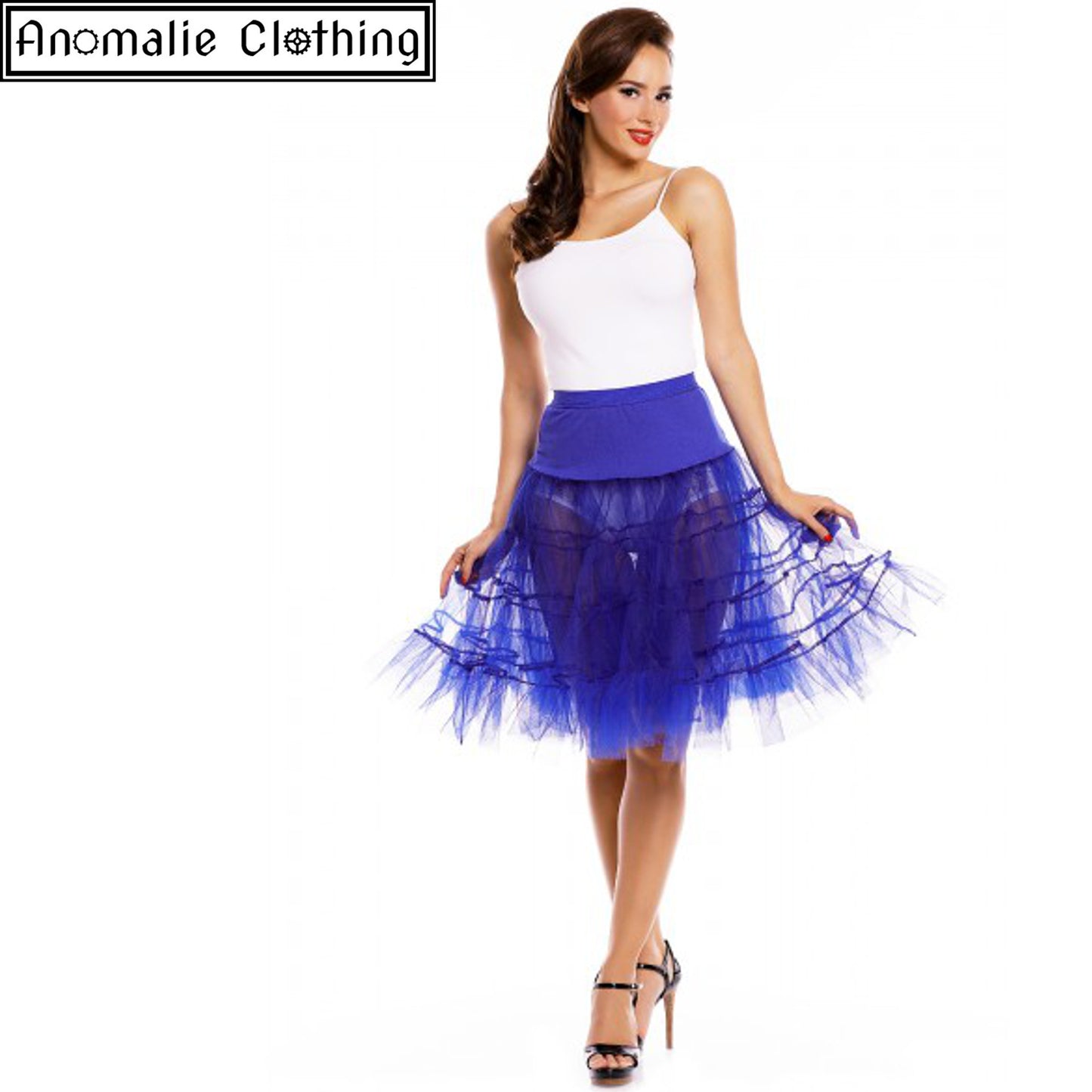 26" Long Flared Petticoat in Blue