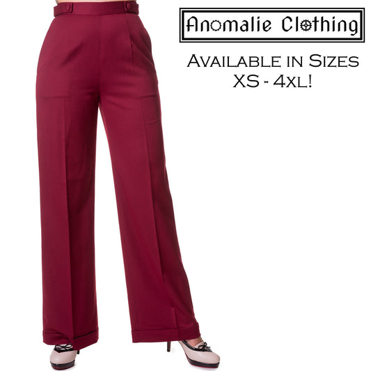 Party On Wide Leg Trousers in Bordeaux