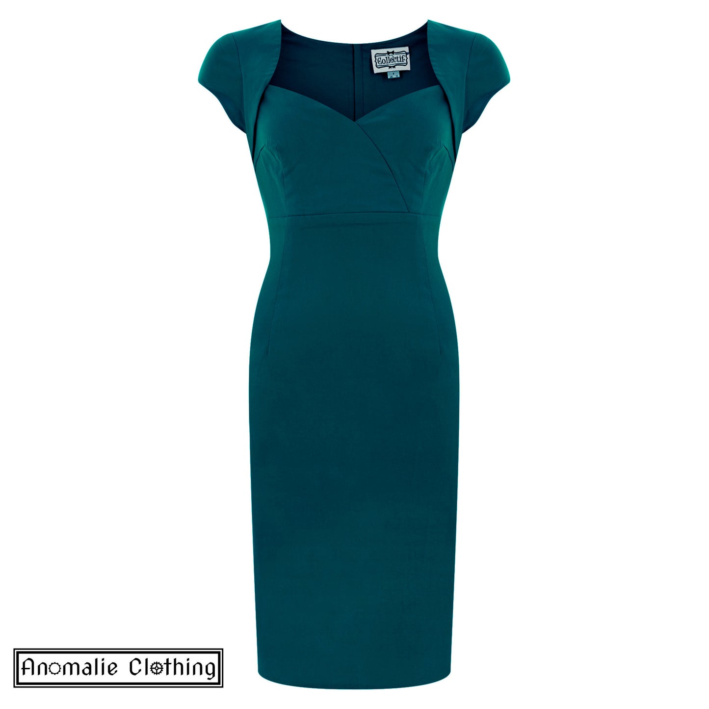 Regina Pencil Dress in Teal Green