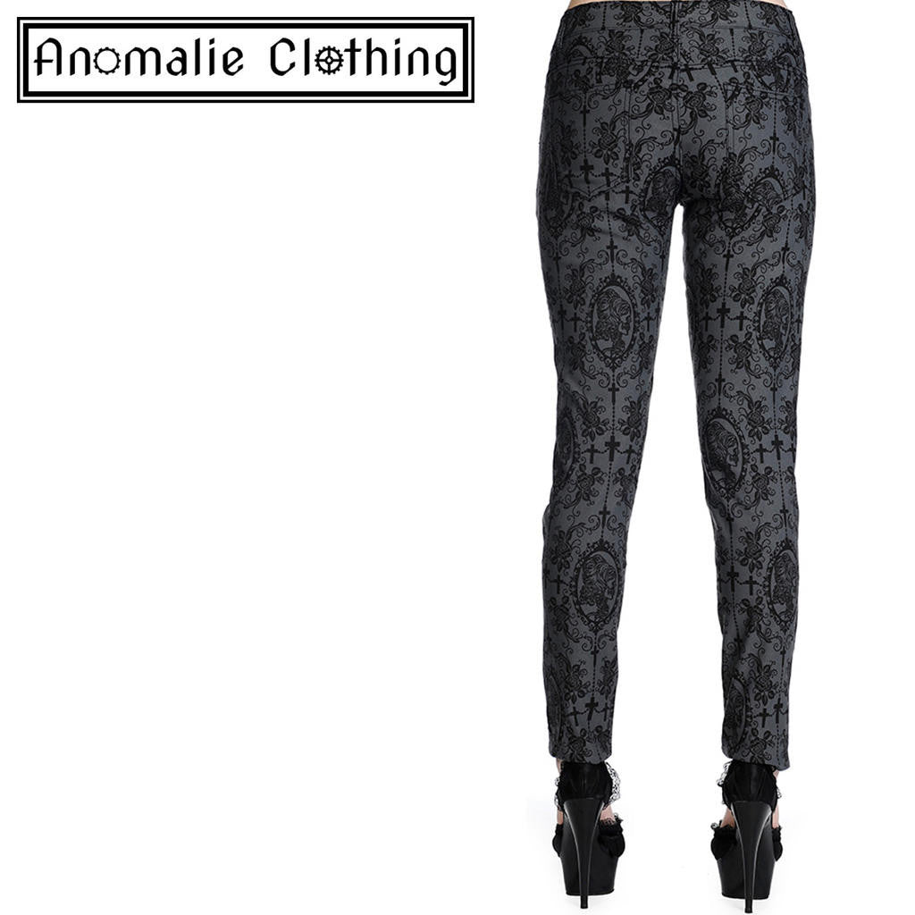 Grey Cross & Cameo Skinny Leg Trousers