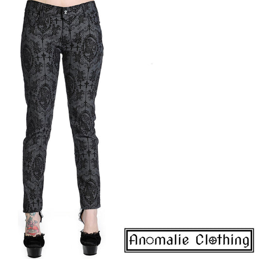 Grey Cross & Cameo Skinny Leg Trousers