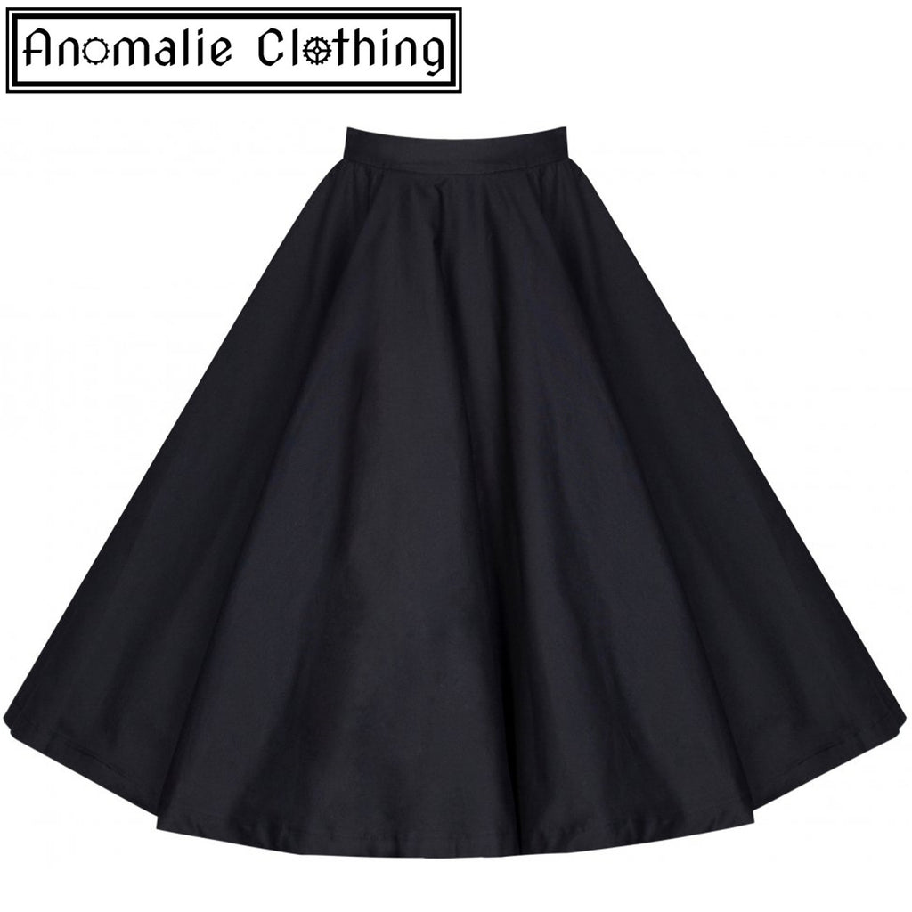 Peggy Rock 'n' Roll Circle Skirt in Black - One Size UK 10 (AU 8) Left!