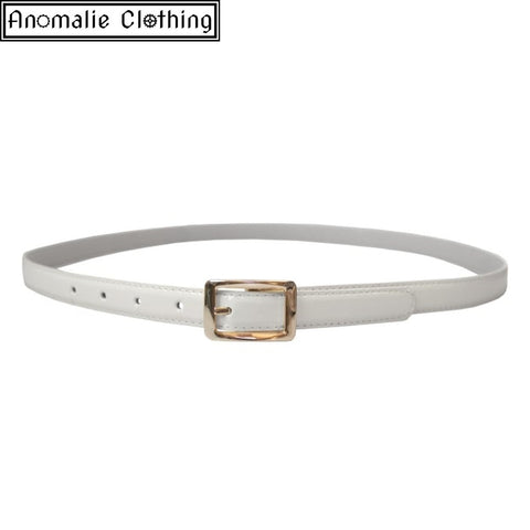 Martha Adjustable Patent PU Belt in White