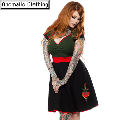 Sourpuss Dollface Dagger Dress at Anomalie Clothing