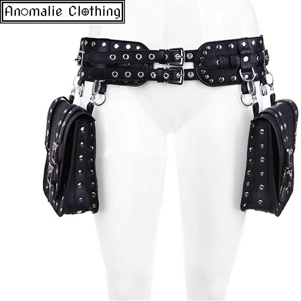 Steampunk Saddlebag Utility Belt in Black