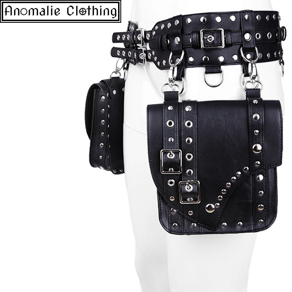 Steampunk Saddlebag Utility Belt in Black