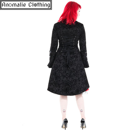 Black Flocked Tattoo Coat - One Size UK 10 (AU 8) Left!