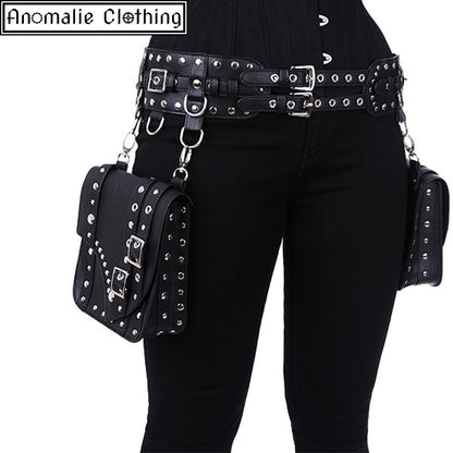 Steampunk Saddlebag Utility Belt in Black