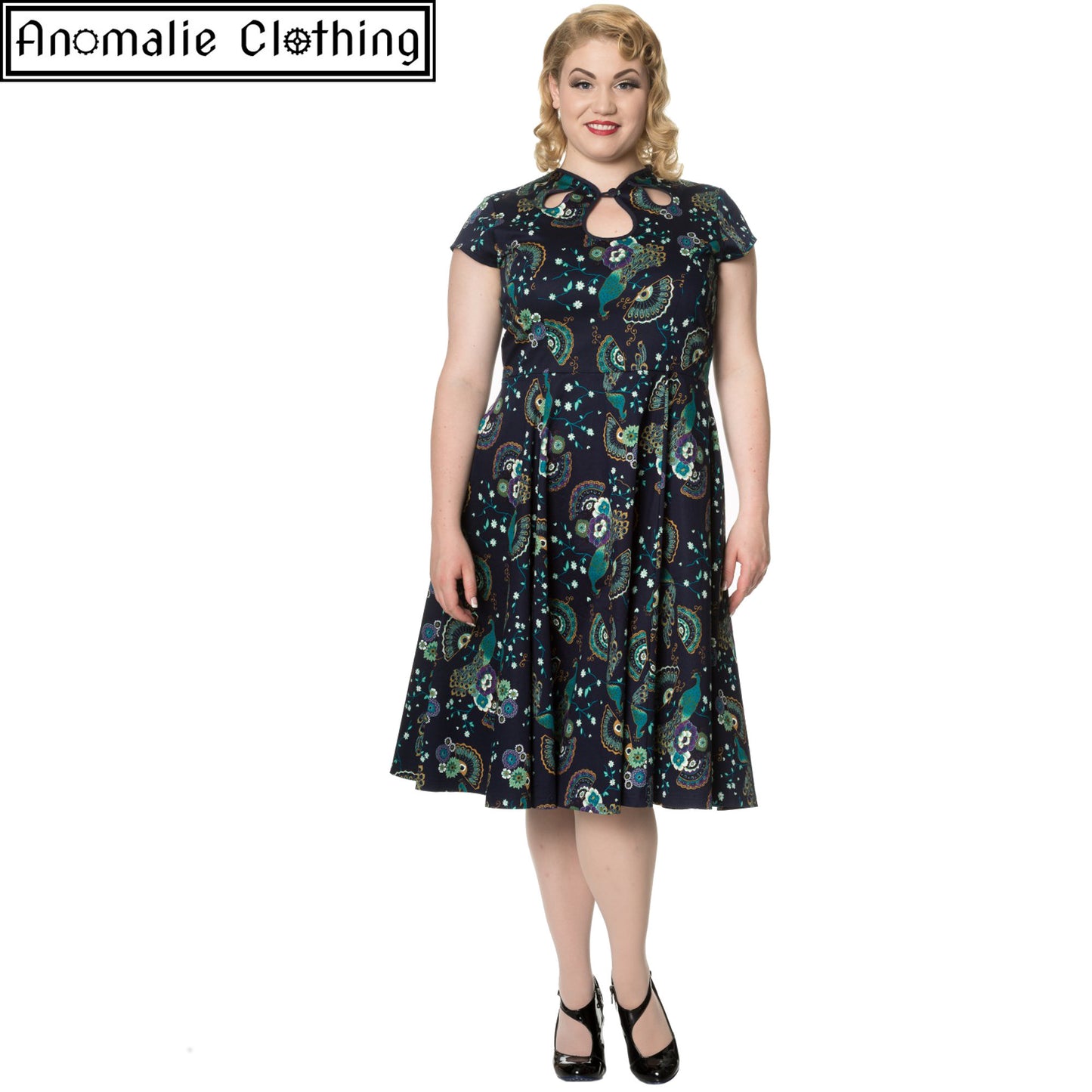 Proud Peacock Cut Out Dress