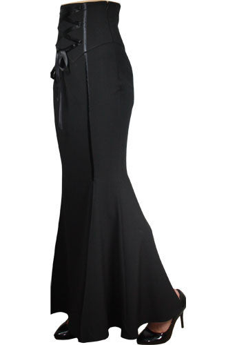 Black Corset Waisted Long Skirt - One Size P24 (AU 26) Left!