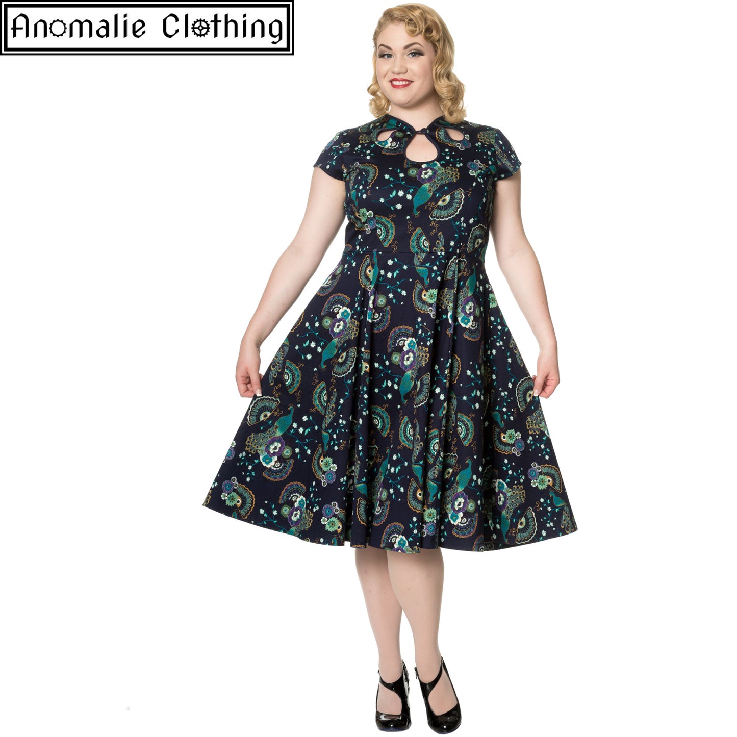Proud Peacock Cut Out Dress