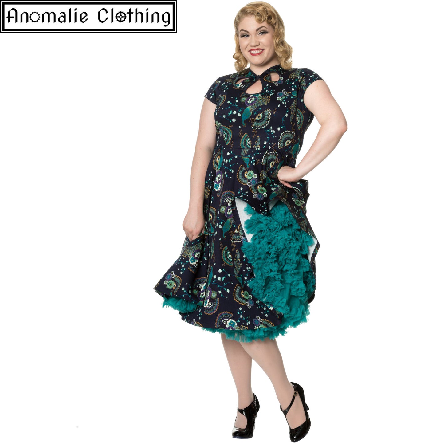 Proud Peacock Cut Out Dress