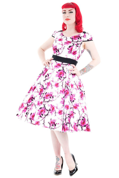 Pink & White Floral Romelia Swing Dress