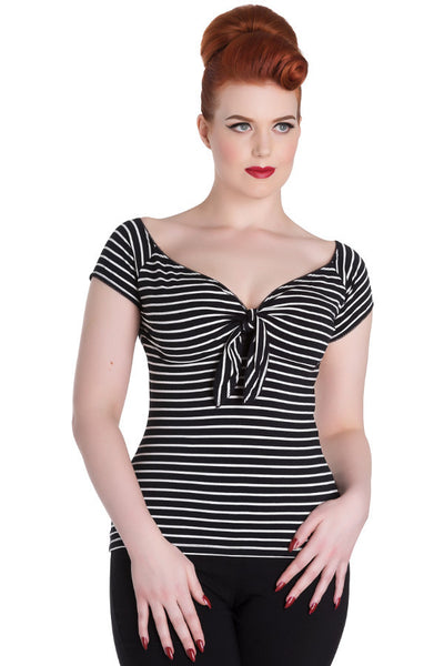 Black & White Striped Hannah Top