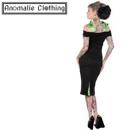 Green & Black Frankenstein and Bride Pencil Dress