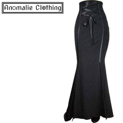 Black Corset Waisted Long Skirt - One Size P24 (AU 26) Left!