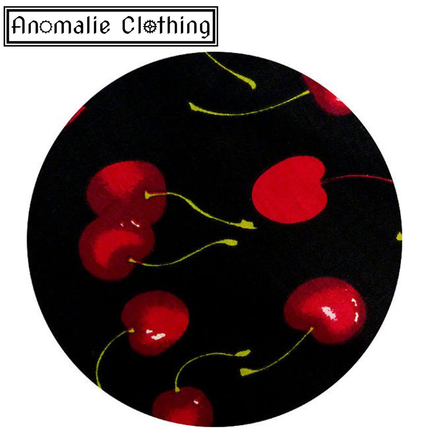 Black & Red Cherry Print Ashley Dress