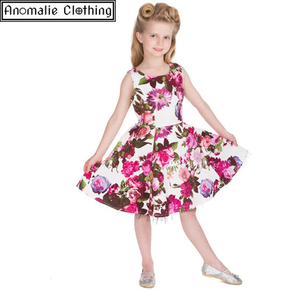 Audrey Pink and Cream Floral Children's Dress
