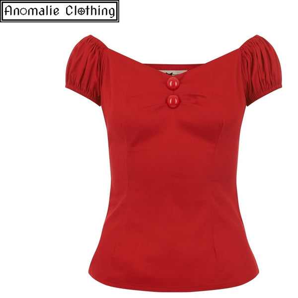 1950s Collectif Dolores Top in Red at Anomalie Clothing