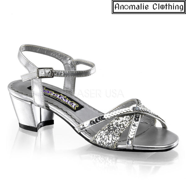 Girl's Charming Glitter Sandal in Silver