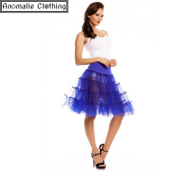 26" Long Flared Petticoat in Blue